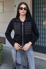 Oysho Kumaş Nakışlı Fermuarlı Hırka - Görsel 15