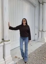 Toptan Scuba Kumaş Polo Yaka Düğmeli Hırka 3058 - Kechi Woman