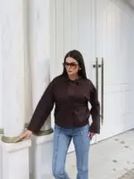 Toptan Scuba Kumaş Polo Yaka Düğmeli Hırka 3058 - Kechi Woman