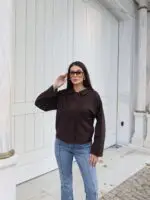 Scuba Kumaş Polo Yaka Düğmeli Hırka - Görsel 15