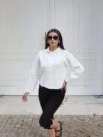 Toptan Scuba Kumaş Polo Yaka Düğmeli Hırka 3058 - Kechi Woman