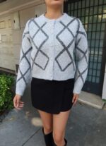 Toptan Simli Baklava Desenli Triko 3092 - Kechi Woman