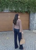 Toptan Linda Twill Kumaş Kuşaklı Aksesuarlı Ceket 3109 - Kechi Woman