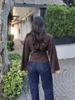 Toptan Linda Twill Kumaş Kuşaklı Aksesuarlı Ceket 3109 - Kechi Woman