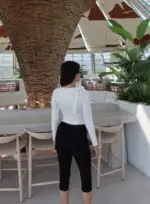 Dalgıç Kumaş Omuz Kurdeleli Bluz - Görsel 15