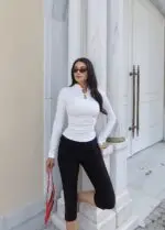 Toptan Dalgıç Kumaş Yaka Detaylı Bluz 4028 - Kechi Woman