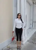Toptan Dalgıç Kumaş Yaka Detaylı Bluz 4028 - Kechi Woman