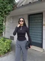 Toptan Dalgıç Kumaş Yaka Detaylı Bluz 4028 - Kechi Woman